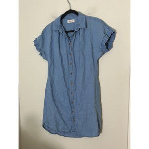 Madewell Shirt Dress Womens Large Button Front Denim Chambray